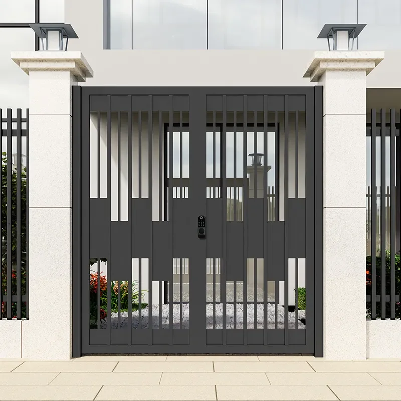 for Iron Art Stainless Steel Entry Door Single Double Anti-theft Security Gate for Residential Garden Self-built House