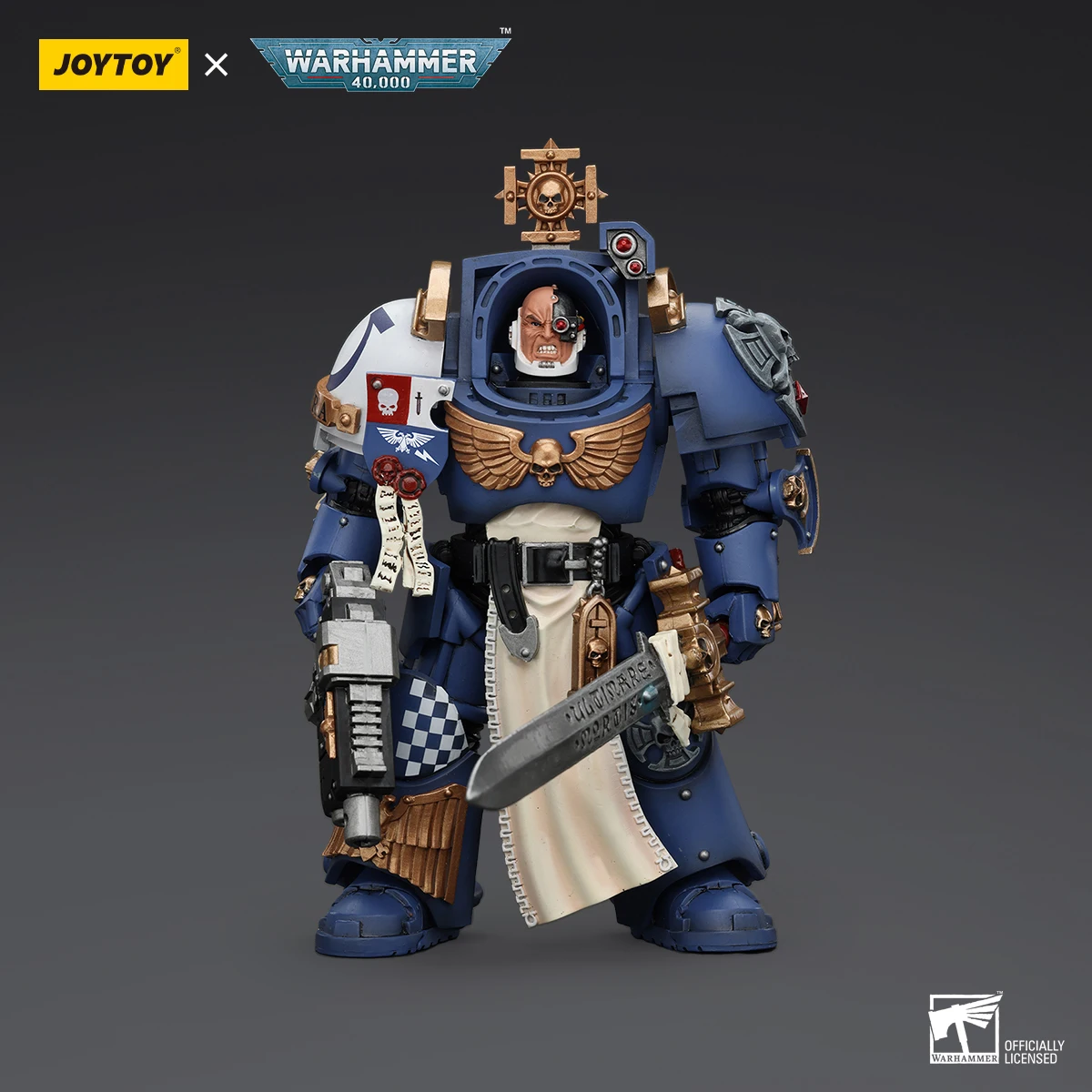 InStock JOYTOY Action Figure Warhammer 40K Ultramarines Captain In Terminator Armour 1:18 Figure Model Mecha Toys Ornament