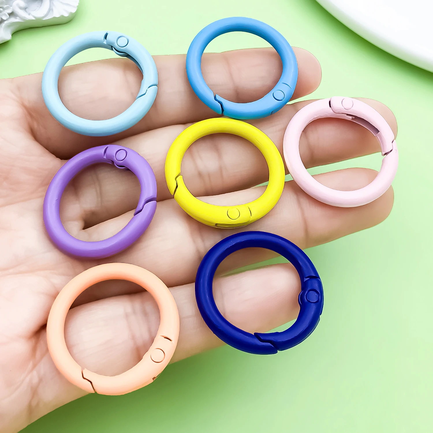 20pcs Matte Spring O Rings for DIY Keychain Making