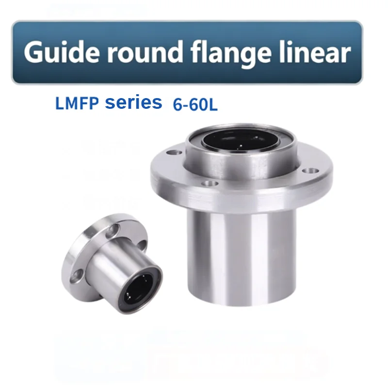 1Pcs LMFP6UU LMFP8UU LMFP10UU LMFP12UU LUU Flange Linear Motion Bushing Bearing Steel  for CNC 3D Printer Automation Parts