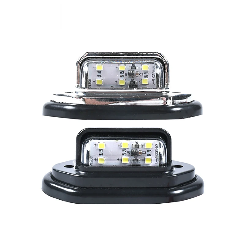

6 LED Car Truck Bus Motorcycle Truck License Plate Light Safety Driving Lamp Light 12/24V 2PCS Car License Plate Lights