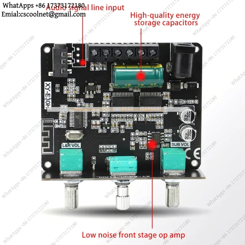 k06 2.1 Channel 2*15W+30W Bluetooth Power Subwoofer Amplifier Board HiFi Class D Home Theater Audio Stereo Equalizer AUX Amp