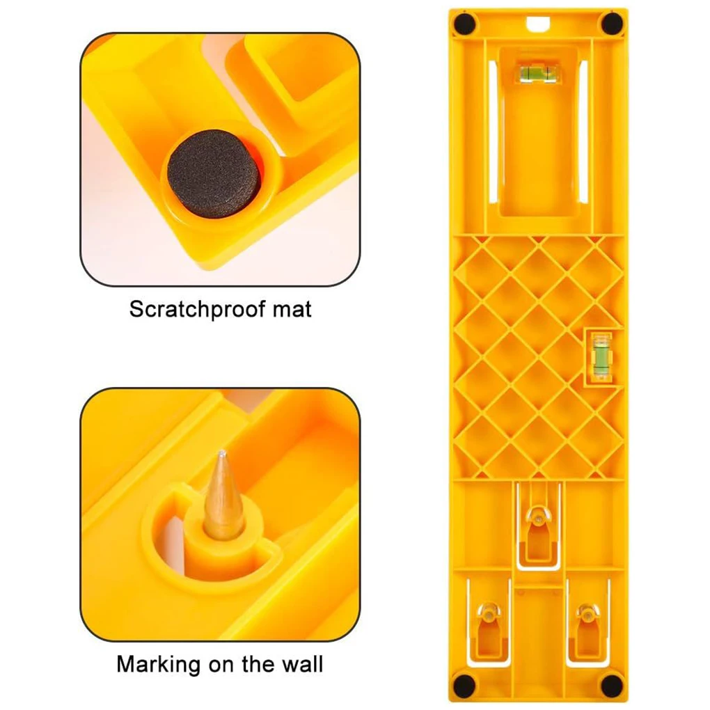 ABS 제작 레벨 눈금자, 목공 프로젝트용 그림 행잉 레벨 옐로우, 충격 방지 투명 체중계