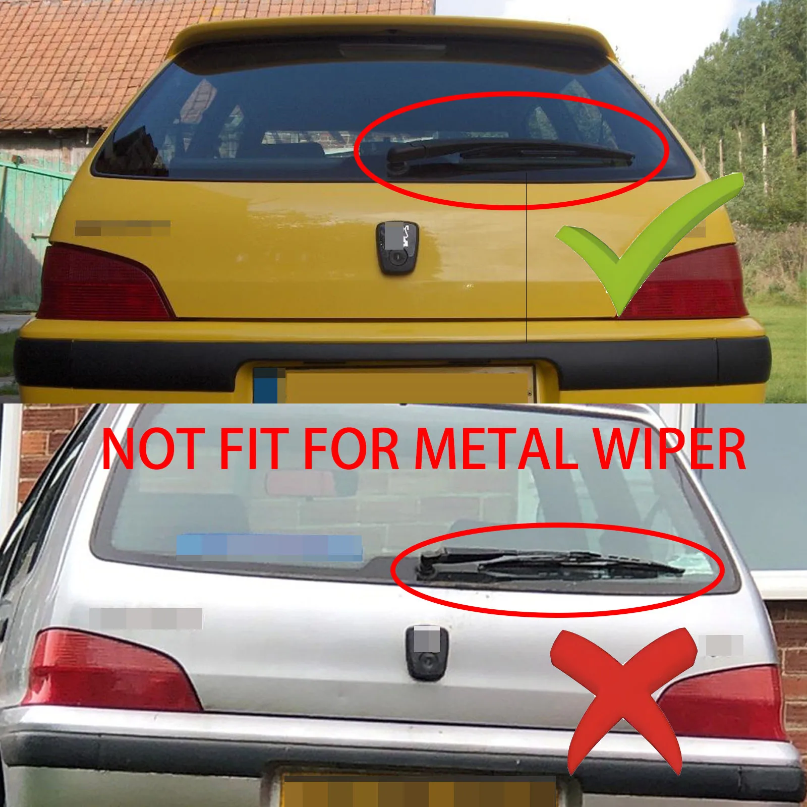 14 "الزجاج الأمامي الخلفي غسالة الزجاج الأمامي ذراع الممسحة شفرة مجموعة لبيجو 106 1996-2003 اكسسوارات السيارات اكسسوارات #2