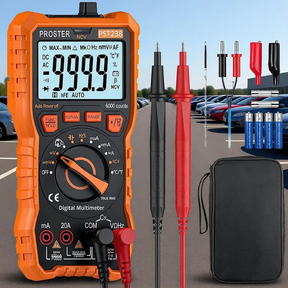 

Мультиметр-вольтметр TRMS на 6000 отсчетов с автоматическим выбором диапазона, тестер напряжения постоянного и переменного тока, с функцией NCV