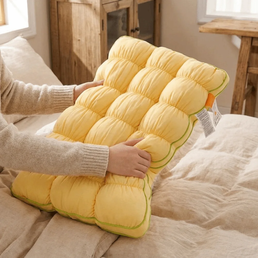 Slow Rebound Quilted Sleep Pillow Fluffy Comfortable Cloud Bread Pillow Skin-friendly Breathable Neck Support Pillow Bedroom