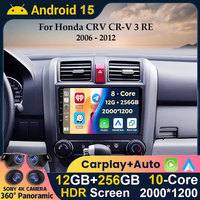 Android 15 Wireless Carplay Auto Car Radio for Honda CRV CR-V 3 2007 2008 2009 2010 2011Multimedia GPS Autoradio 4G WIFI DSP