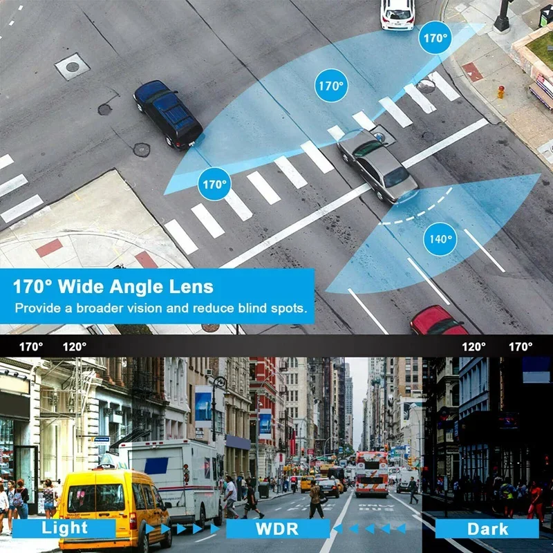 B-M 4 Inch Screen HD 1080P Dash Cam Car DVR Driving Recorder Camera Parking Car Monitor IR Night Vision With Rearview Camera