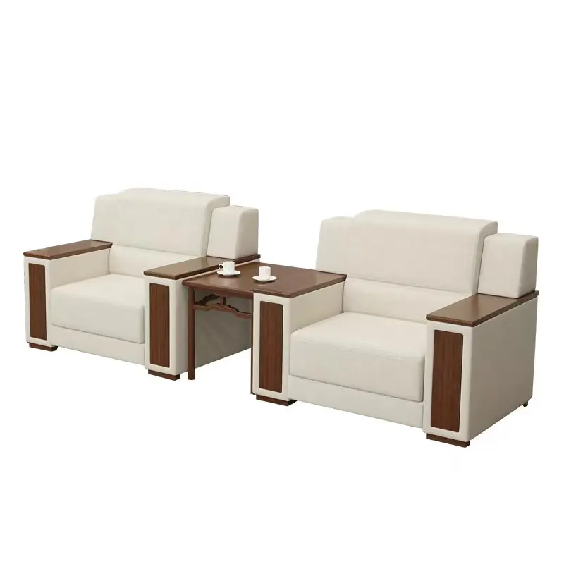 

Leading VIP Reception Room Conference Sofa Coffee Table Combination Office Sofa Single Seat Chinese Fabric Reception Sofa