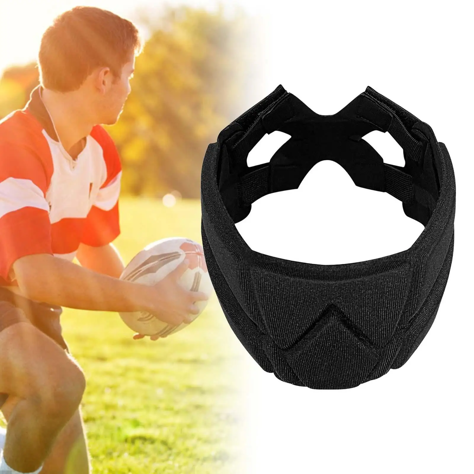 Kids Rugby Helmet Protection Scrum Cap Soft Padded Rugby Headguard for Flag Football Special Needs Goalkeeper Hat Training Youth