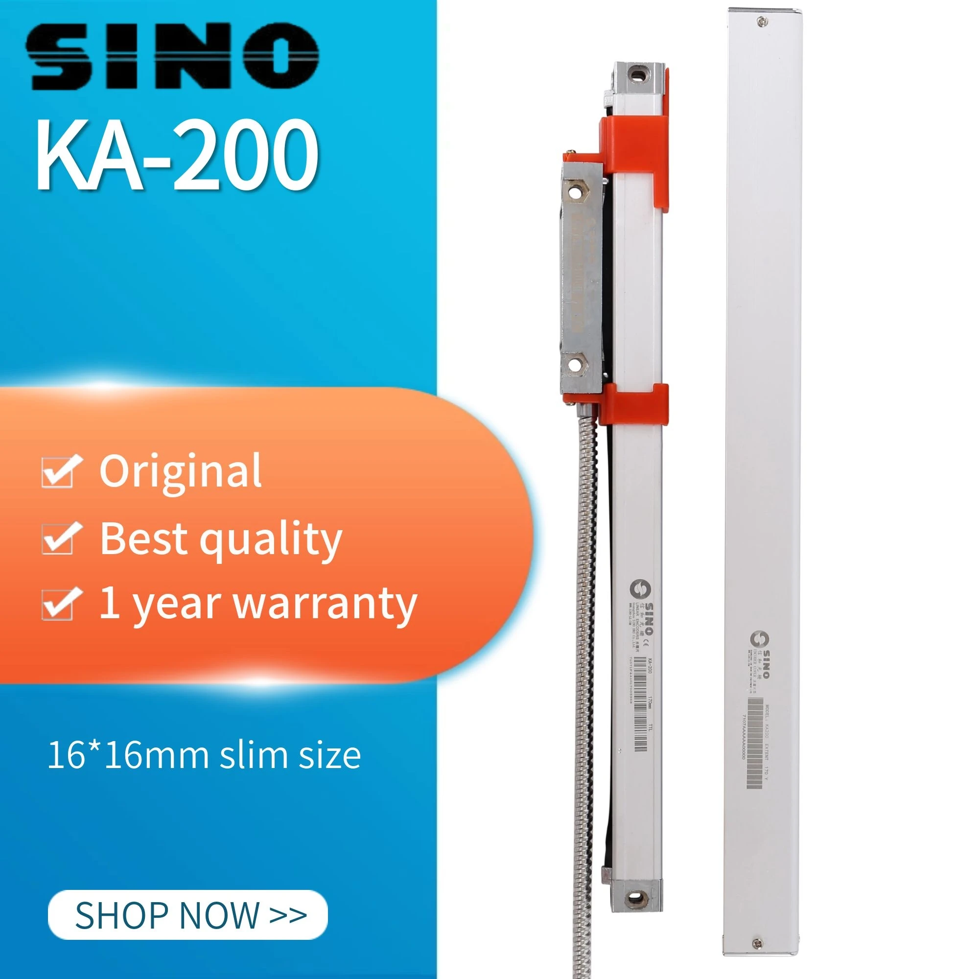 Escala Linear Fina Linha Grating Régua Sensor Sino Ka200 210 220 230 240 250 260 270 280 290 mm 16 mm x 16 mm Mini Torno de Fresagem