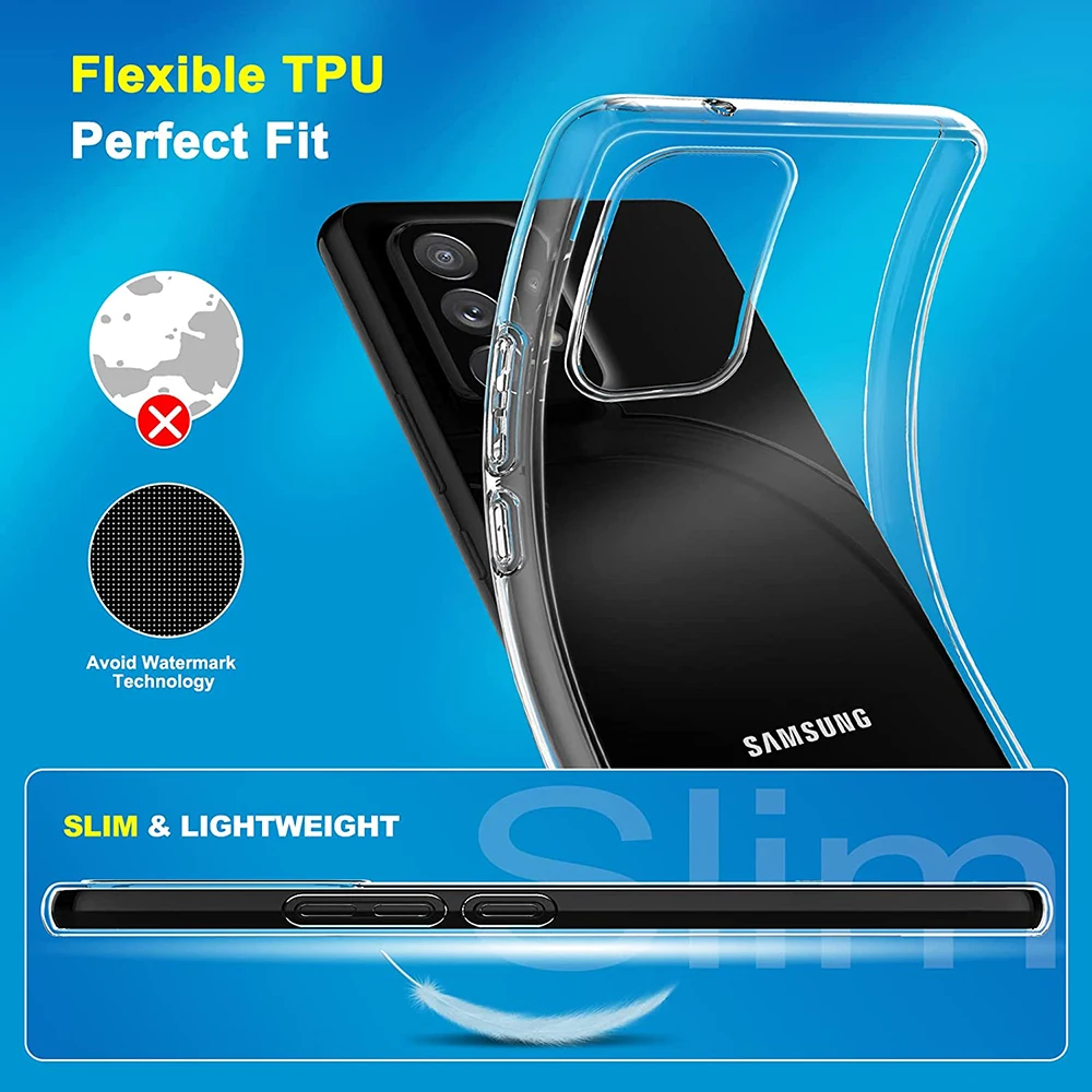 Silikonhülle für Samsung Galaxy A73 A53 A33 A23 A13 A72 A52 A32 A22 A71 A51 A31 A21S A70 A50 Ultradünne, klare, weiche Hülle – Detail 5