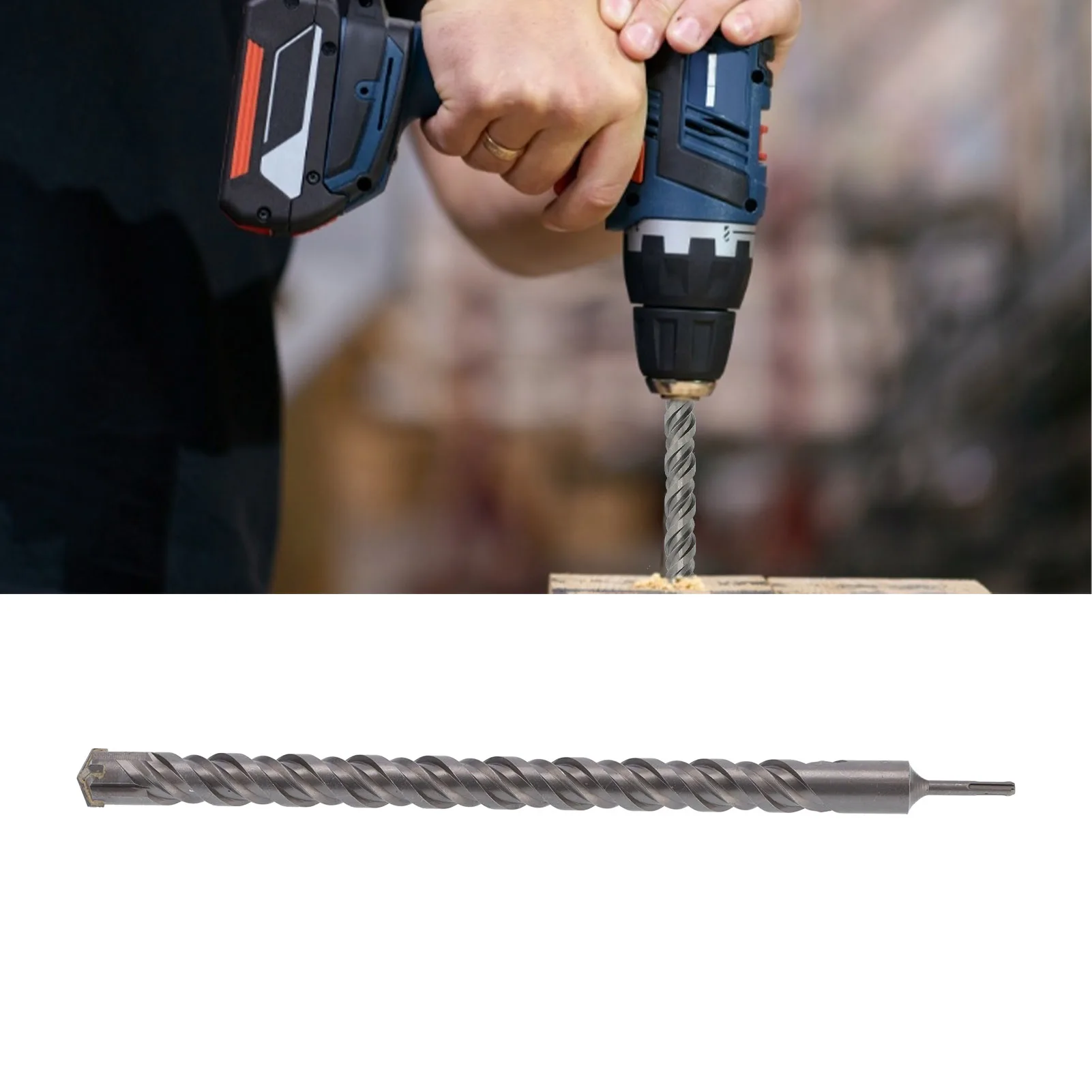 

Masonry Drill Bit Hammer Drill Bit Blade 2‑Helix Hand Tool for Concrete Natural Stone Masonry 40x600mm Hammer Drill Bit