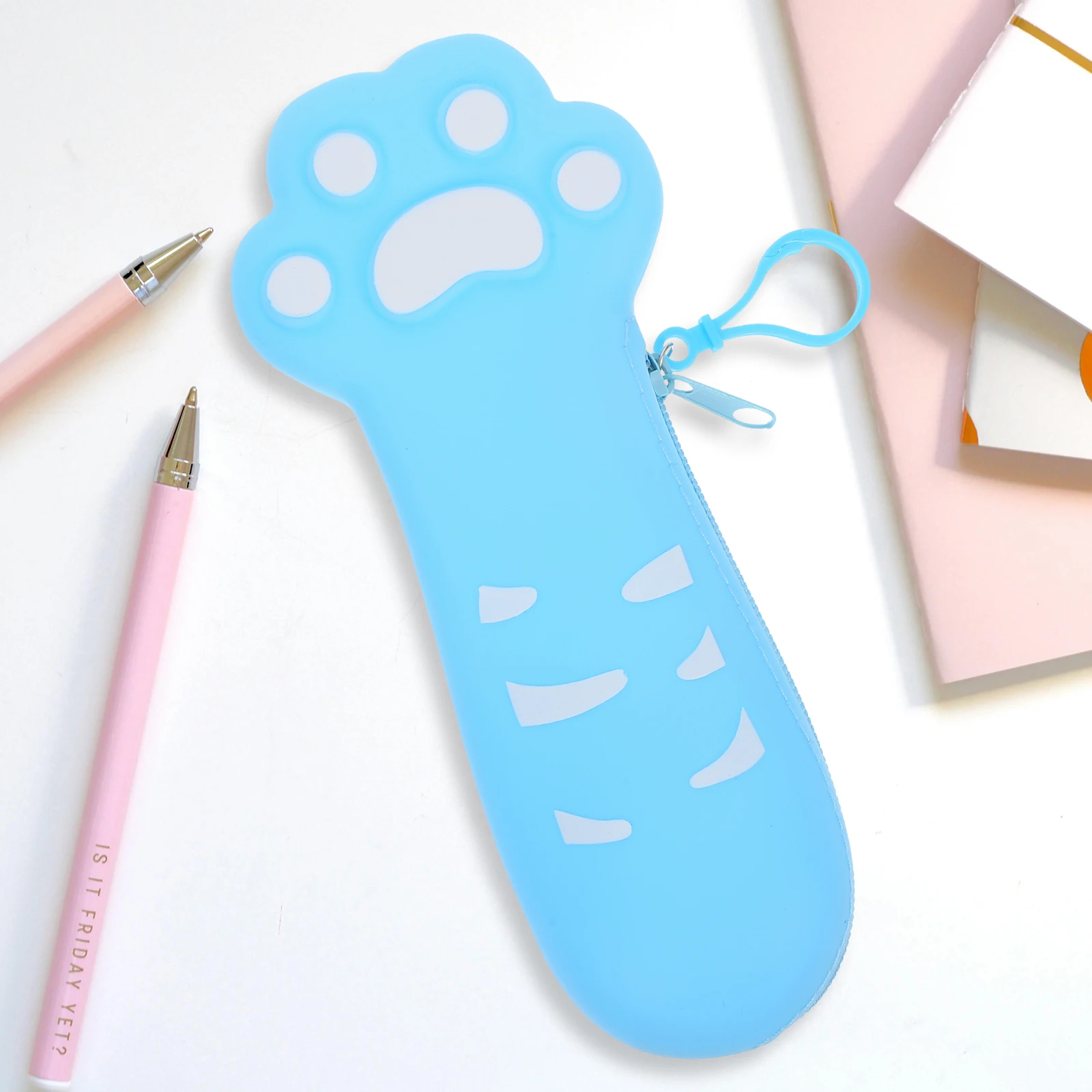 

Cat Paw Pencil Case Cute Kawaii Holder Aesthetic School Supplies Compact Stationery Pouch Silicone Pen Telescopic Sensory Kit