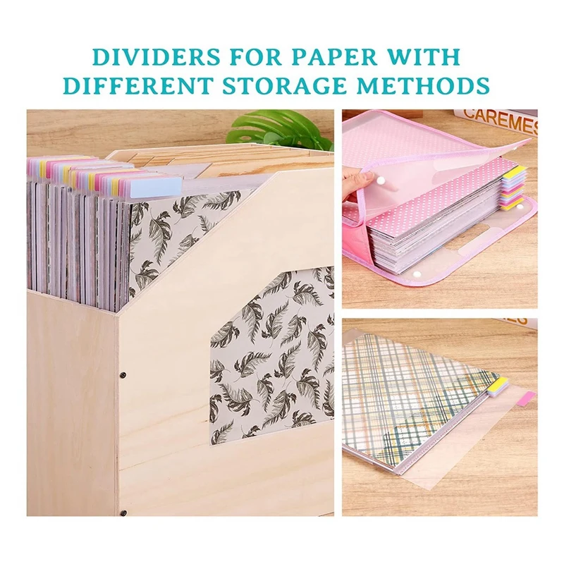 32Pieces Scrapbook Label Dividers Plastic Scrapbook Paper Dividers Set Kit For Dividing 30.48X30.48Cm Scrapbook Paper,Card Stock