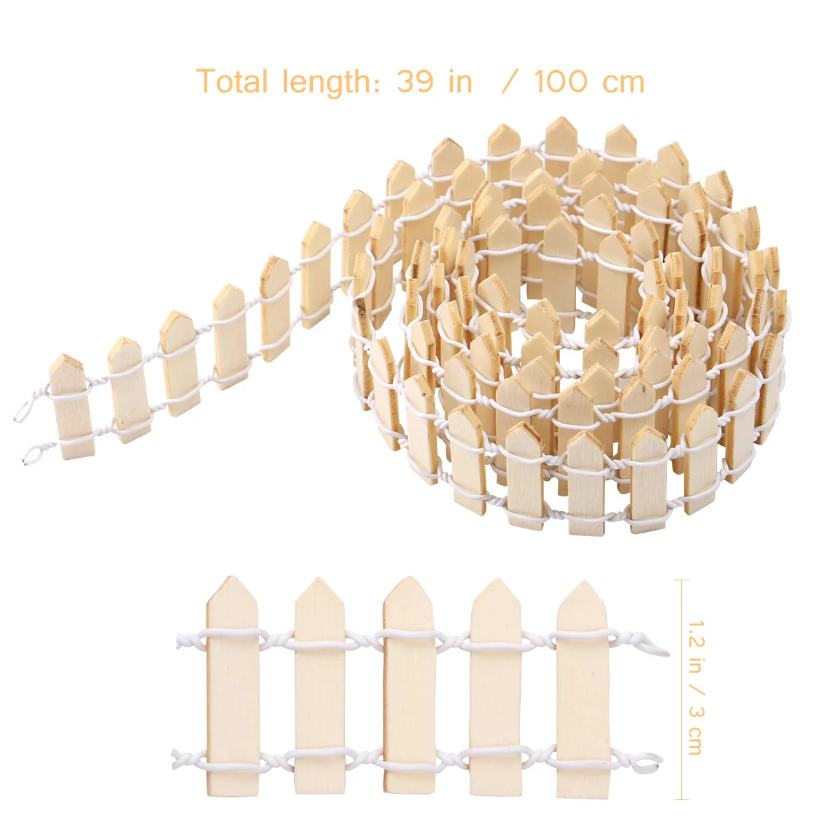 سياج خشبي صغير 100 سنتيمتر X 3 سنتيمتر حدود ديكور أنيقة لحديقة فندق مطعم منزل صغير شجرة عيد الميلاد سياج شجرة عيد الميلاد #1