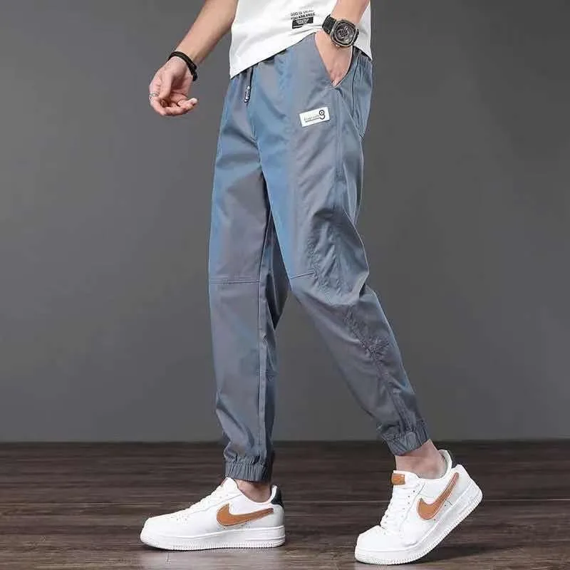 Men's Clothing Business Casual Loose Spring Summer Quick Dry Reflective Gradient Solid Color Pants Comfortable Breathable