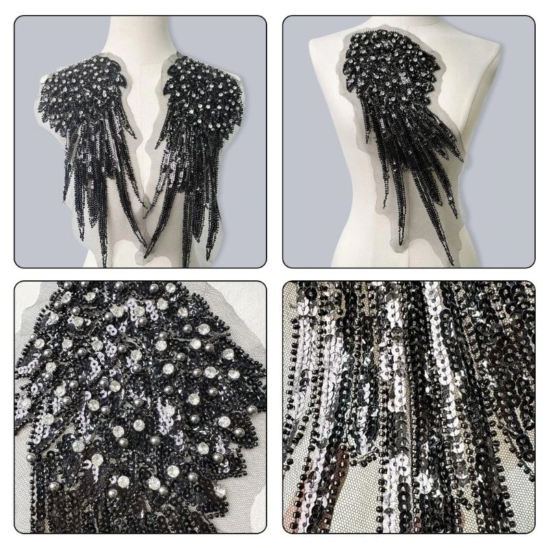 

2 упаковки нашивок с блестками, уникальные модные аппликации с крыльями ангела, украшение для мероприятий или повседневной носки