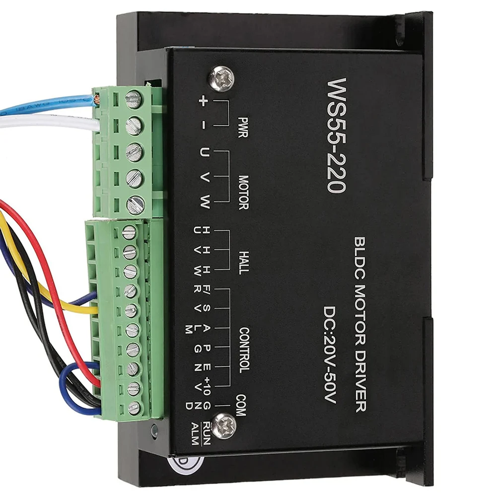 WS55-220 Brushless Motor Driver DC 20-50V 12A 3 Phase Controller For For BLDC Motor With Hall Sensor Power Tools For Exhaust Fan