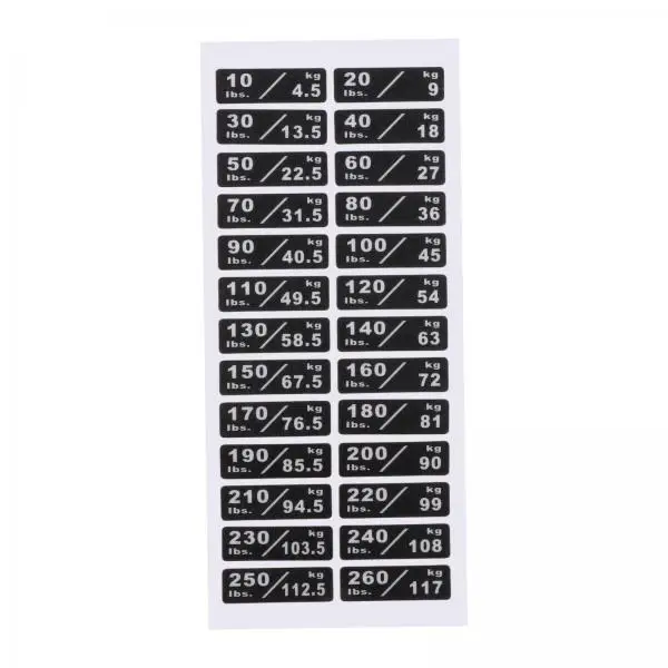 Weight Stack Labels PP Material Weight Stickers for Gym Equipment Accessory Workout Home Organization