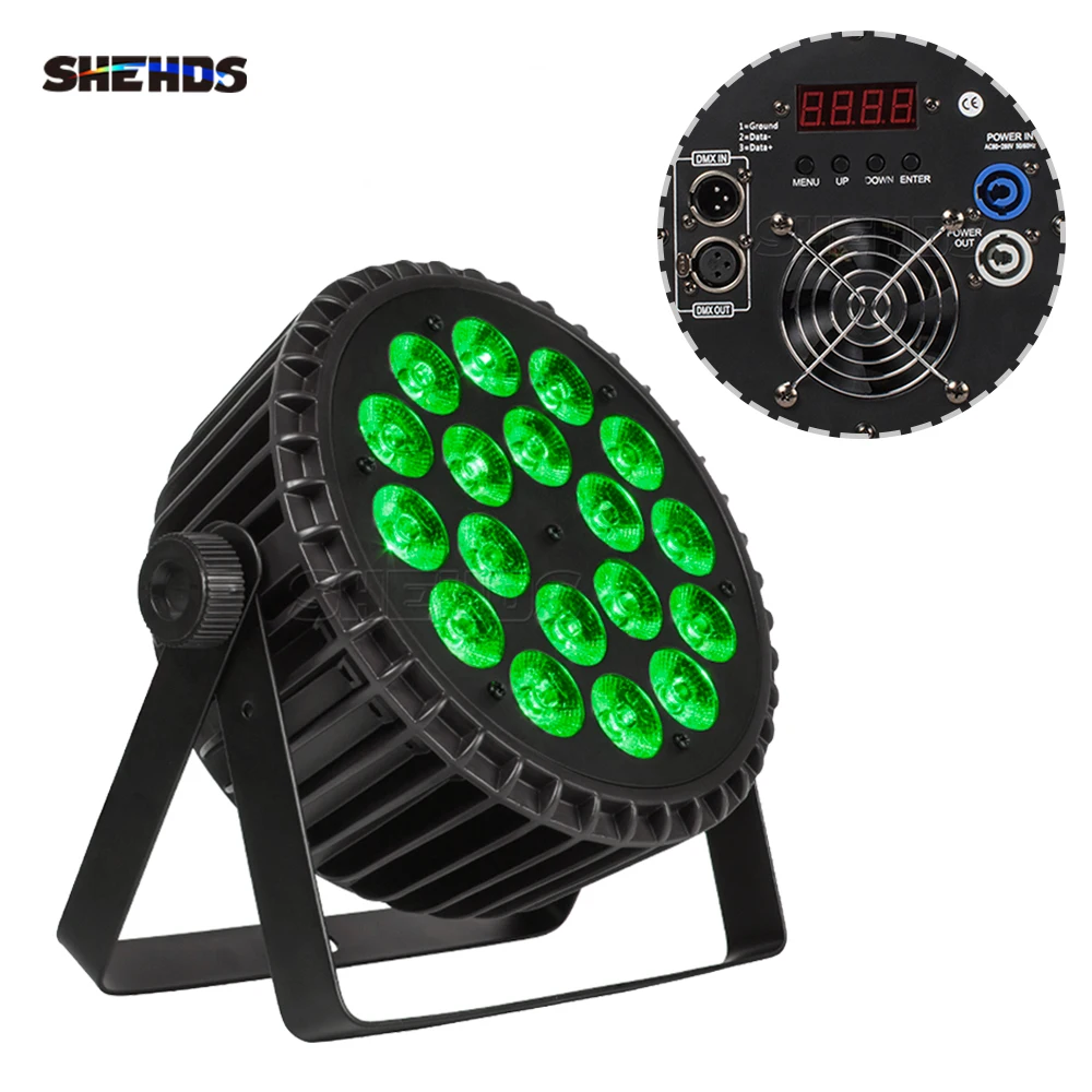 SHEHDS LED Platte Par Lighting18x12W RGBW/18x18W RGBWA + UV Aluminium Platte Par DJ Licht Voor Disco Kerstverlichting Publiek
