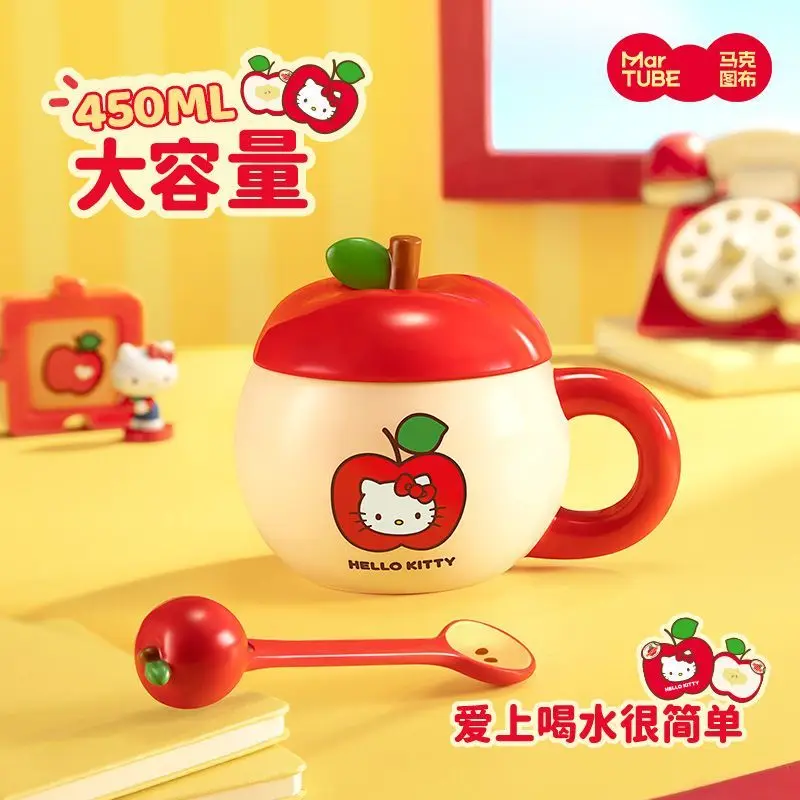 

Sanrio Hello Kitty's милое девичье сердце мультфильм роман творчество керамика бытовая кружка многофункциональная чашка для молока и кофе подарок