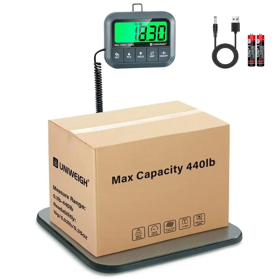 

Digital Postal Scale 440lb,High Accuracy 0.35oz Shipping Scale for Packages with Hold Tare Count,Commercial Package Scale for Sm