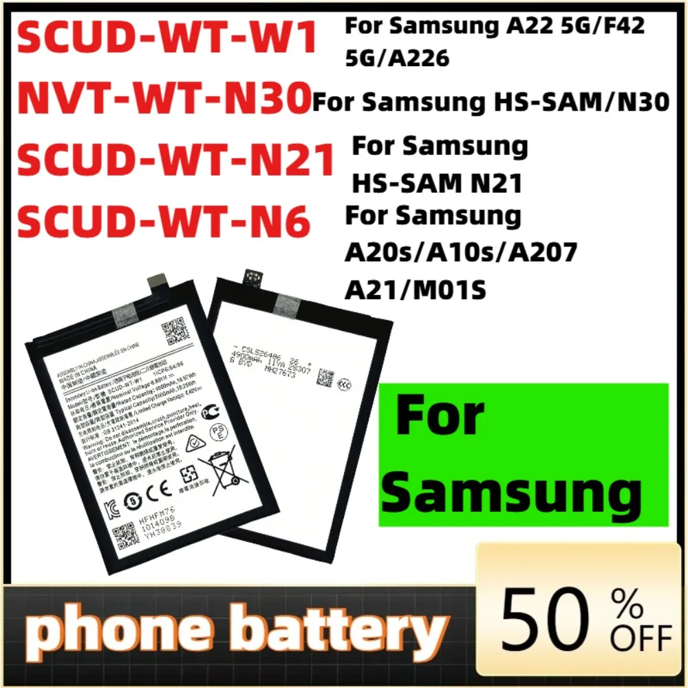 Phone Battery For Samsung Galaxy A22 5G A226B F42 5G A14 5G N30 N21 A10S A20S  A2070 Honor Holly 2 Plus A03 Core SM-A032F