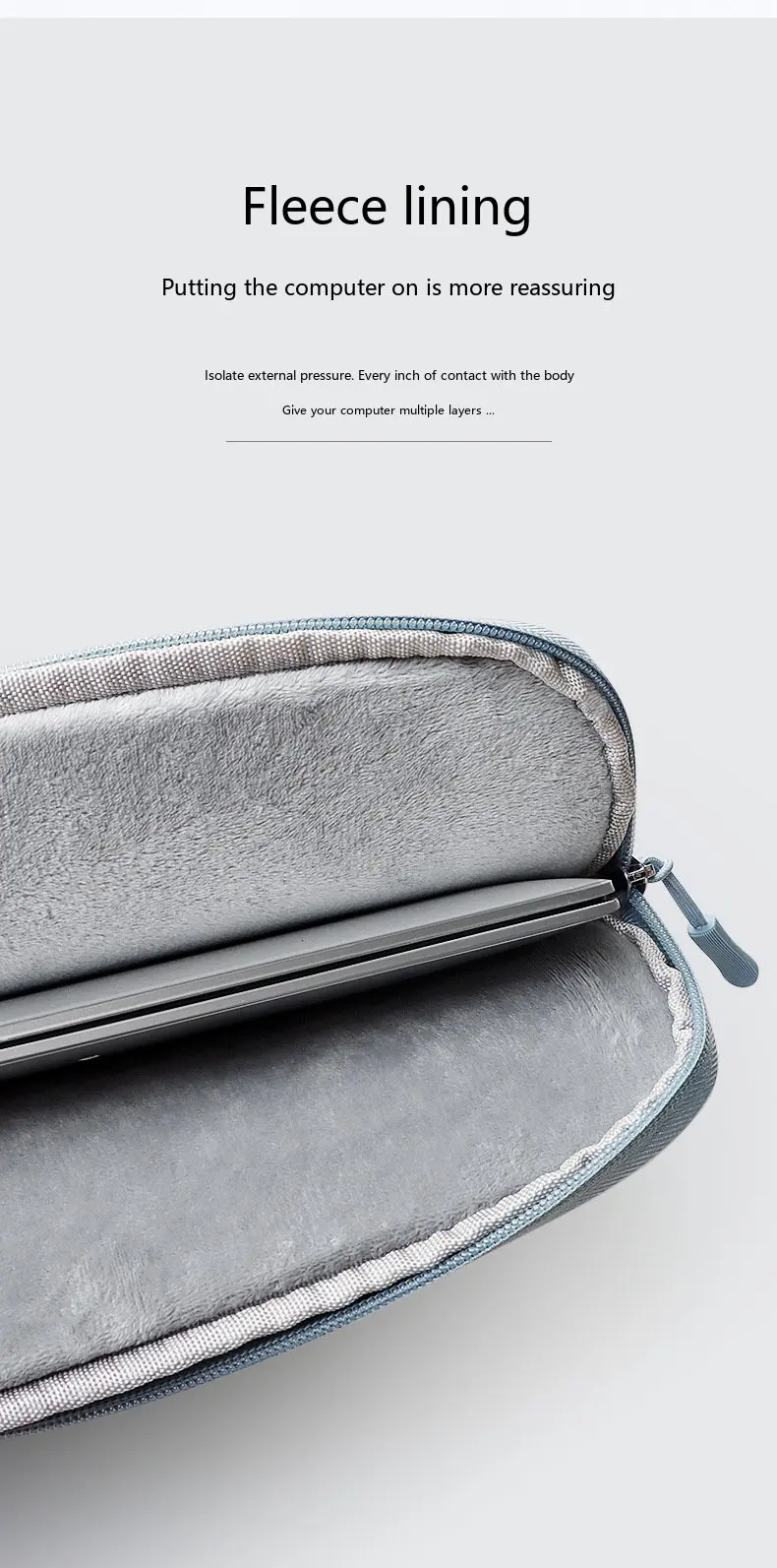Laptop-Schutzhülle 13,3-15,4 Zoll Wasserdichte Tragetasche für MacBook, Notebook, Tablet – Detail 5