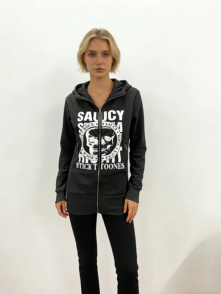 

Зима 2029, новая женская темная уличная толстовка в стиле Харадзюку, модная модная толстовка на молнии в готическом стиле в стиле ретро, одежда Y2k, толстовка с капюшоном Lulu