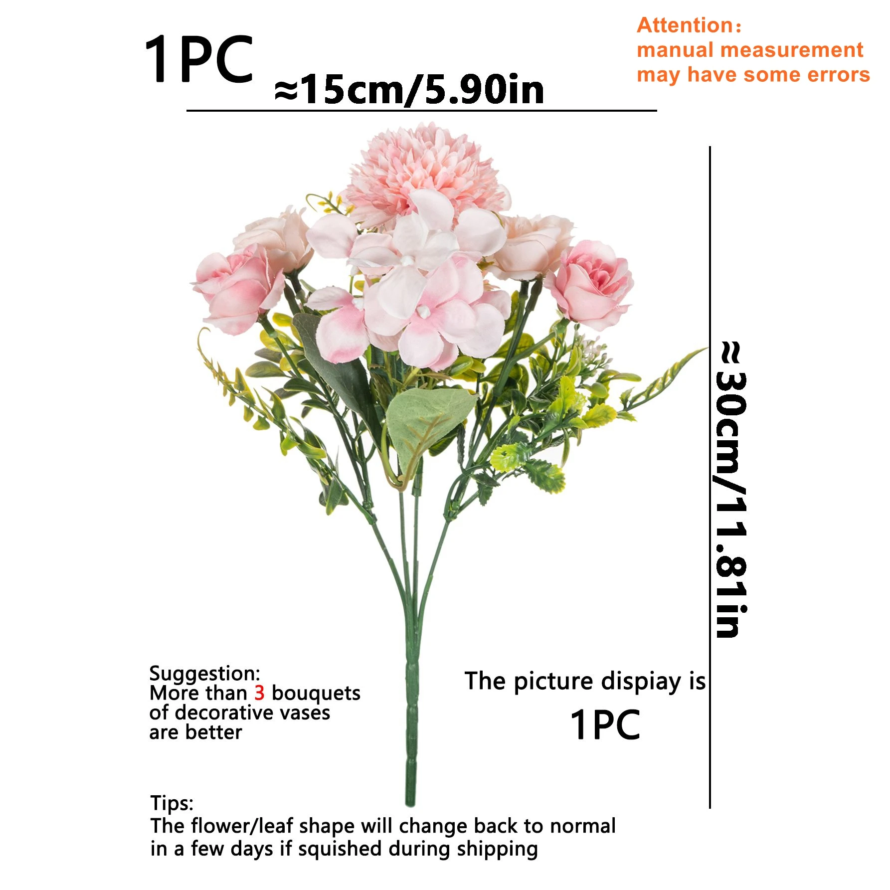 Seidenrosen-Chrysanthemen-Brautstrauß Künstliche Blumen Hochzeit Büro Dekorative Ornamente Festival-Kranz Zubehör DIY Geschenke – Detail 1