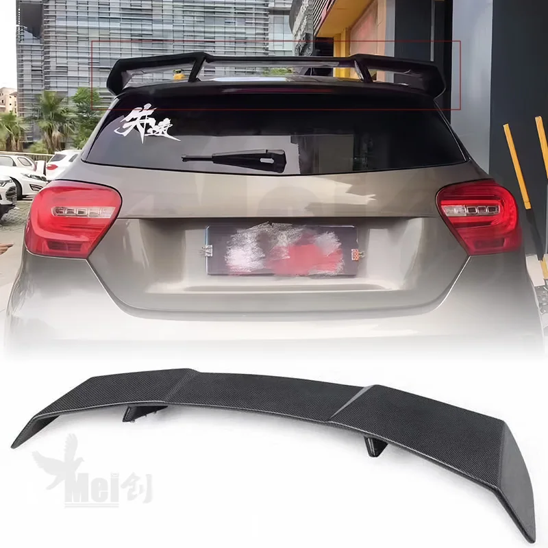 For 2013-2018 Mercedes Benz W176 A-Class A180 A200 A260 A45 Carbon Fiber Rear Spoiler Glossy Black Roof Spoiler Decorative Cover