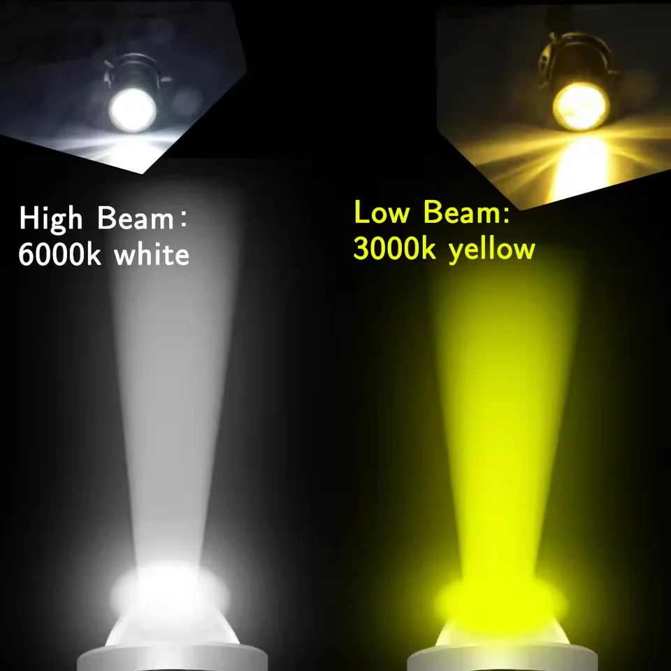 Erruson 60W 15000LM Motorcycle LED headlight bulb T19 P15D H6 white/golden yellow  P15D BA20D Led Super Bright  Lamp For Motor