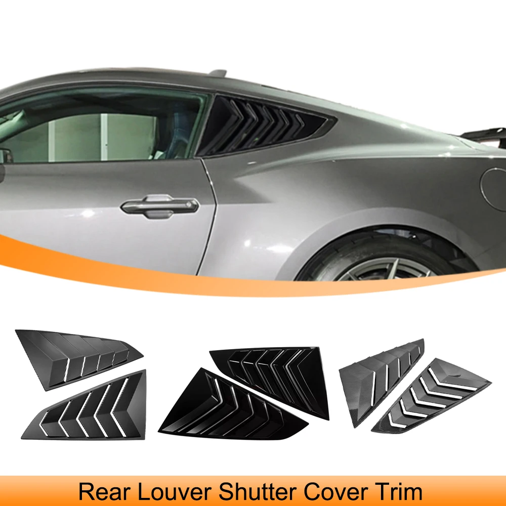 Car Rear Louver Window Side Shutter Decoration Cover Sticker Vent Scoop Trim for Ford Mustang 2024 2025 Up Exterior Accessories