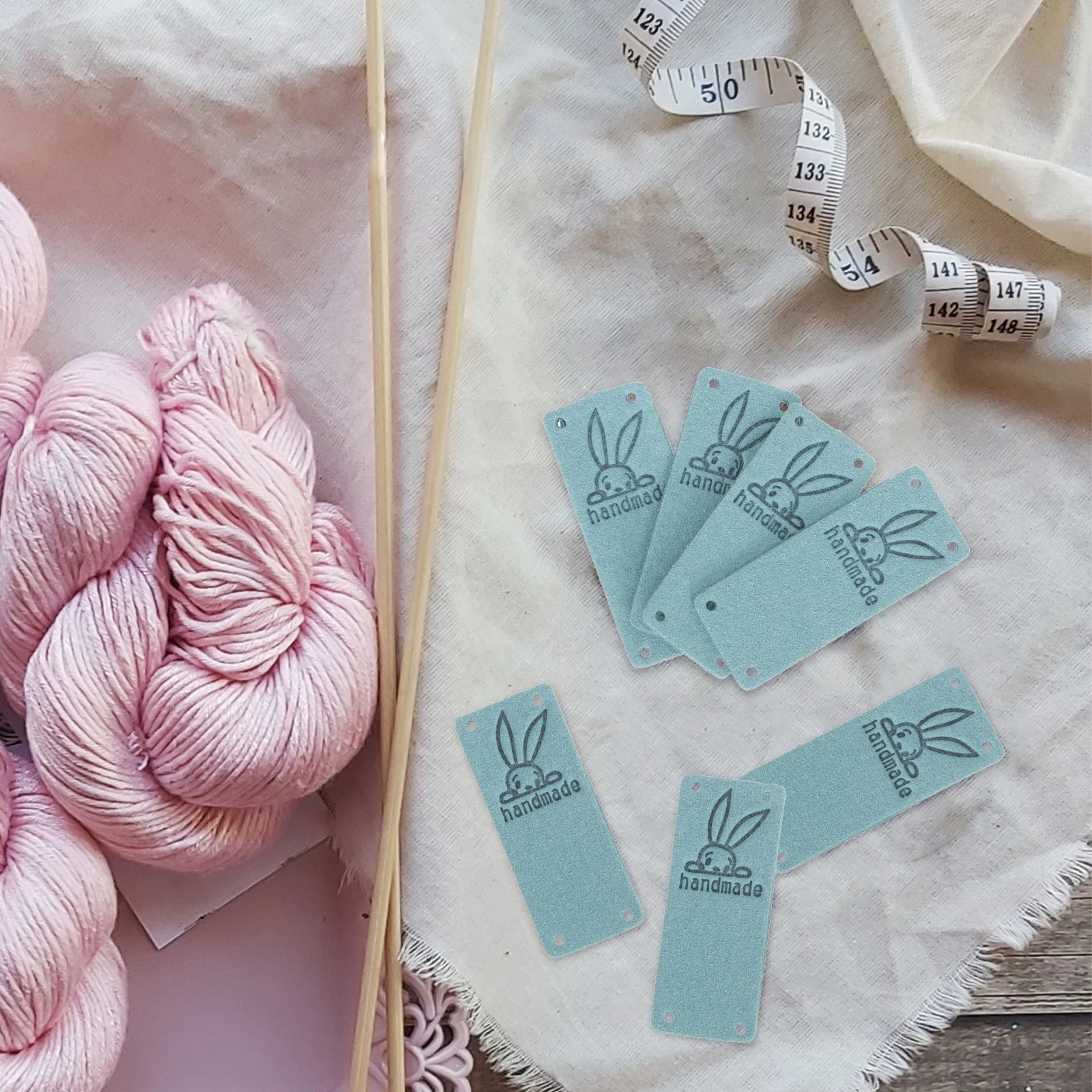 

100 Pcs Vintage Embossed Suede Tags Clothing Labels Sew Clothes Handmade for Crochret