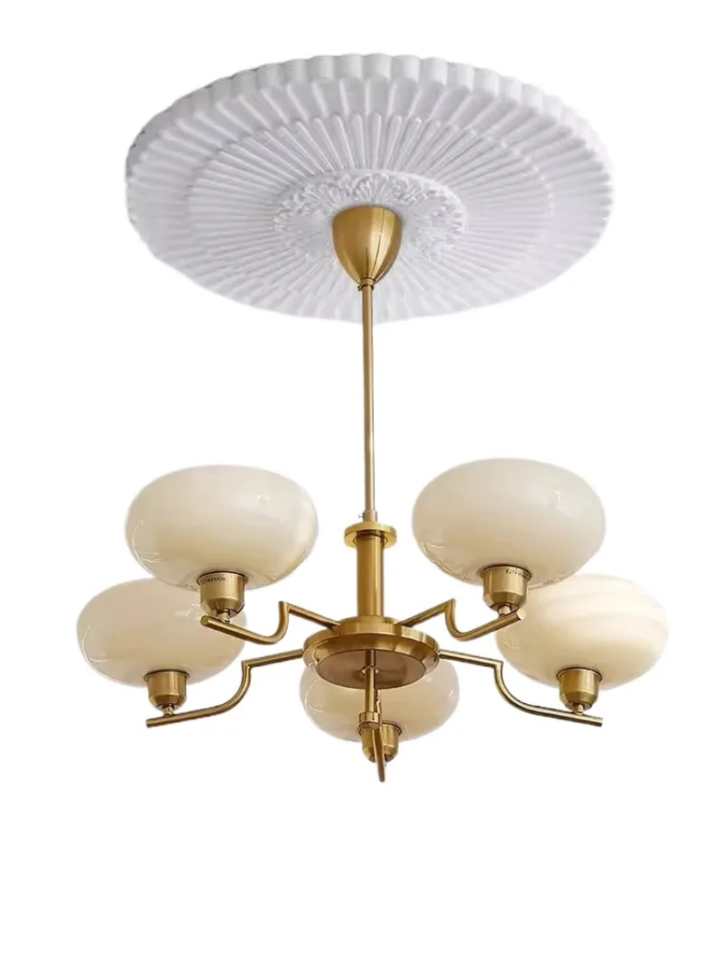 غرفة نوم ثريا فرنسية، مصمم مصباح غرفة المعيشة للدراسة، طراز كريمي شمالي قديم، مصابيح غرفة الطعام