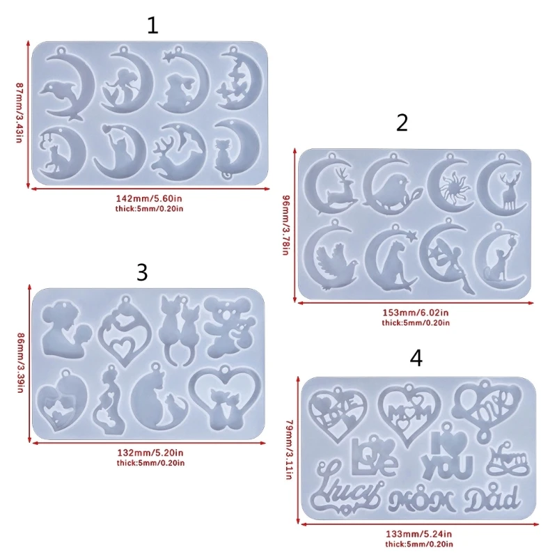 Molde resina epóxi silicone para brincos DIY, pingentes, ferramenta fabricação artesanato