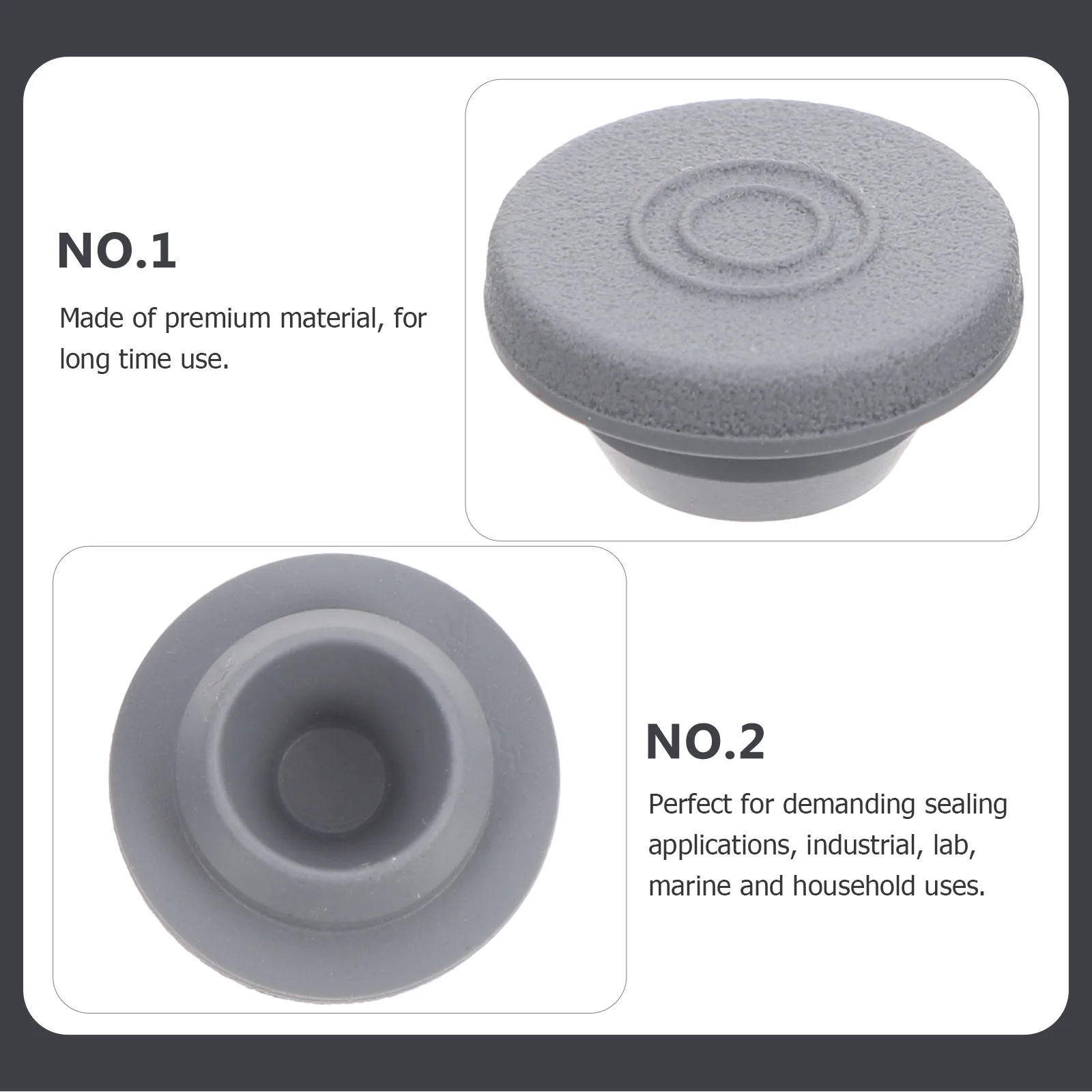 

Medical Bottle Inner Durable Silicone Plugs For Laboratory Household Use Grey Color Rubber Stopper Laboratory Stopper Plug