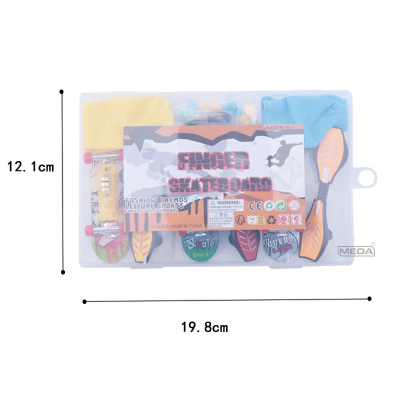 서리 낀 표면 손가락 스케이트보드, 가벼운 보관함, 랙 박스 키트, 선물 상자, 미니 스포츠 바지, 실내 가정 레저 장난감