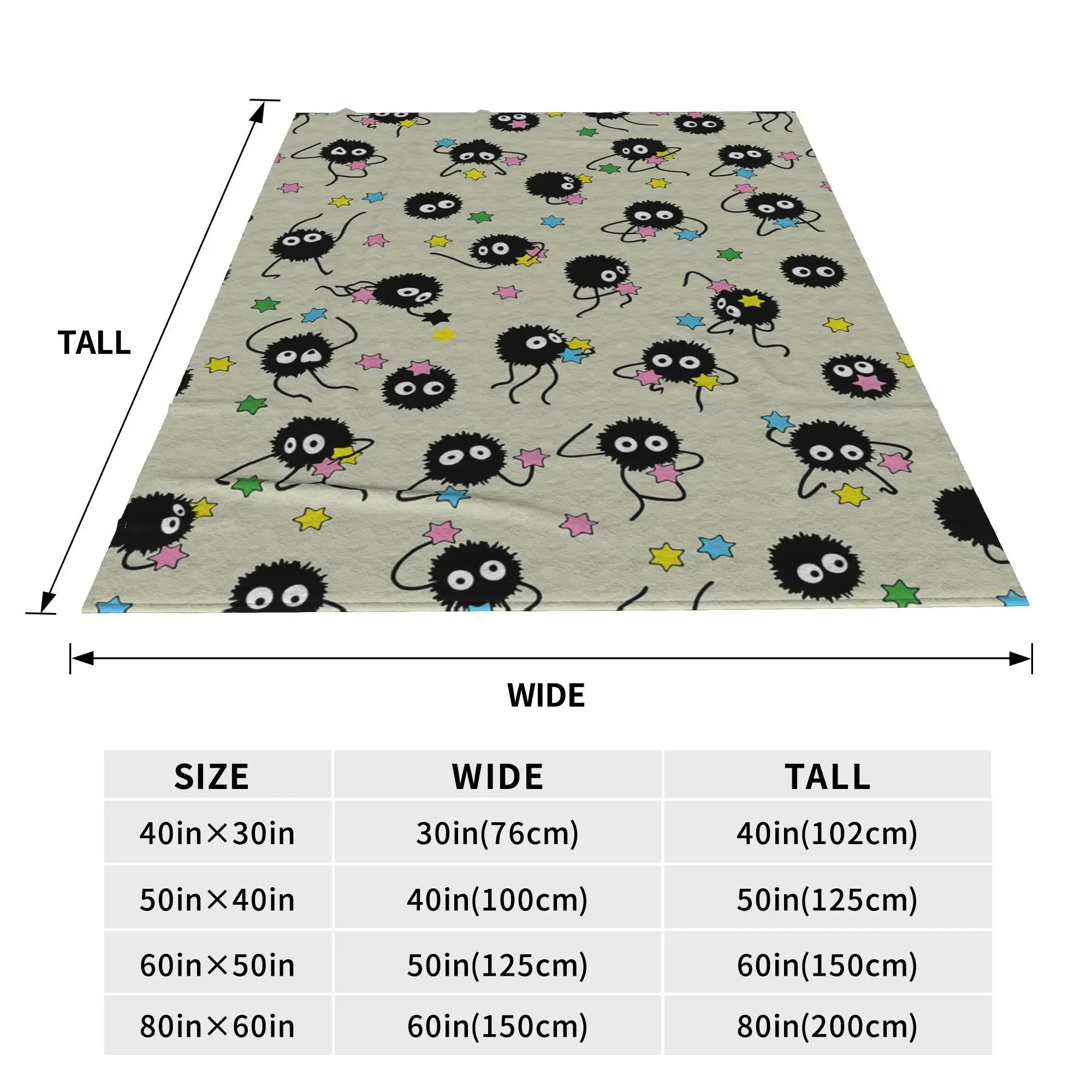 Soot Studio Ghibli Blankets Multi-function Flannel Sofa Throw Blanket for Couch Bedding Outdoor Throws Bedspread Quilt