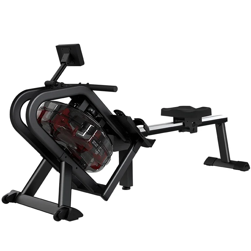 Foldable Rowing Machine MERACH Steel Roller 45 Degree Angle Tilt Water Tank Portable Rowing Machine