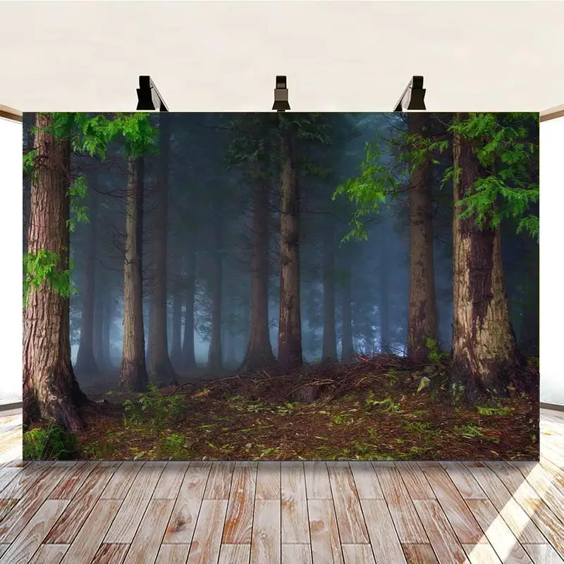 

Autumn Foggy Forest Outdoor Tourism Scenery Picture Background Studio Photography Photo Cloth Can Be Customized