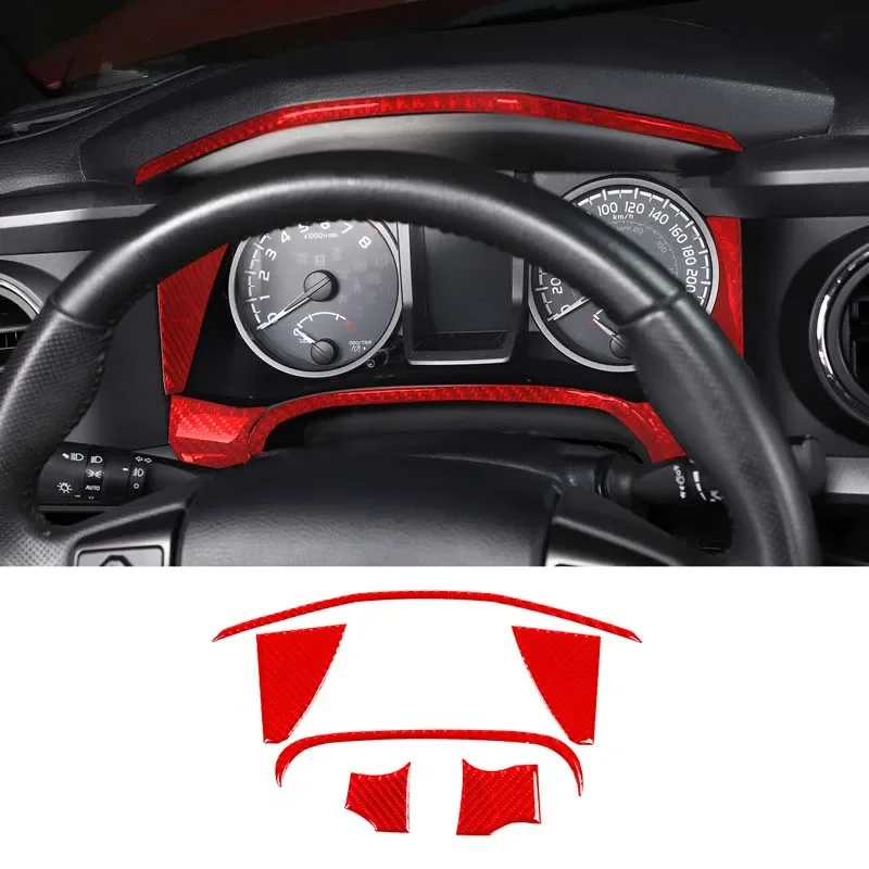 

For Toyota Tacoma 2015-2022 Soft Carbon Fiber Car Dash Board Frame Cover Trim Sticker Car Accessories Interior