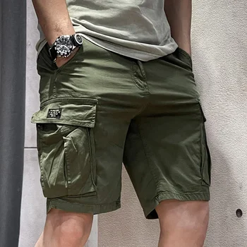Heren Bermuda Korte Broek Combat Kaki Heren Cargo Short Met Rits Harajuku Losse Katoenen Comfortabele Jorts 2024 Mode Jogger