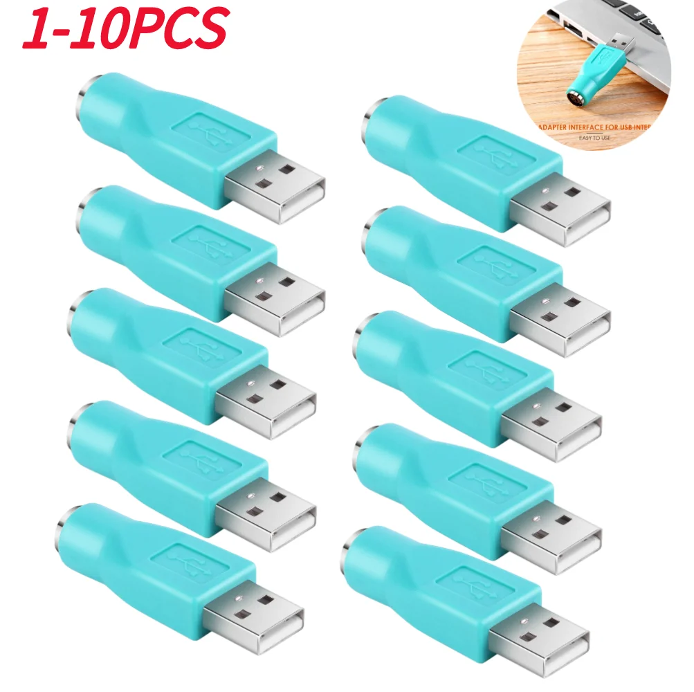 1/10PCS PS2 PS/2 Female to USB Male Adapter Converter Adapter Connector for PC Laptop Keyboard Mouse