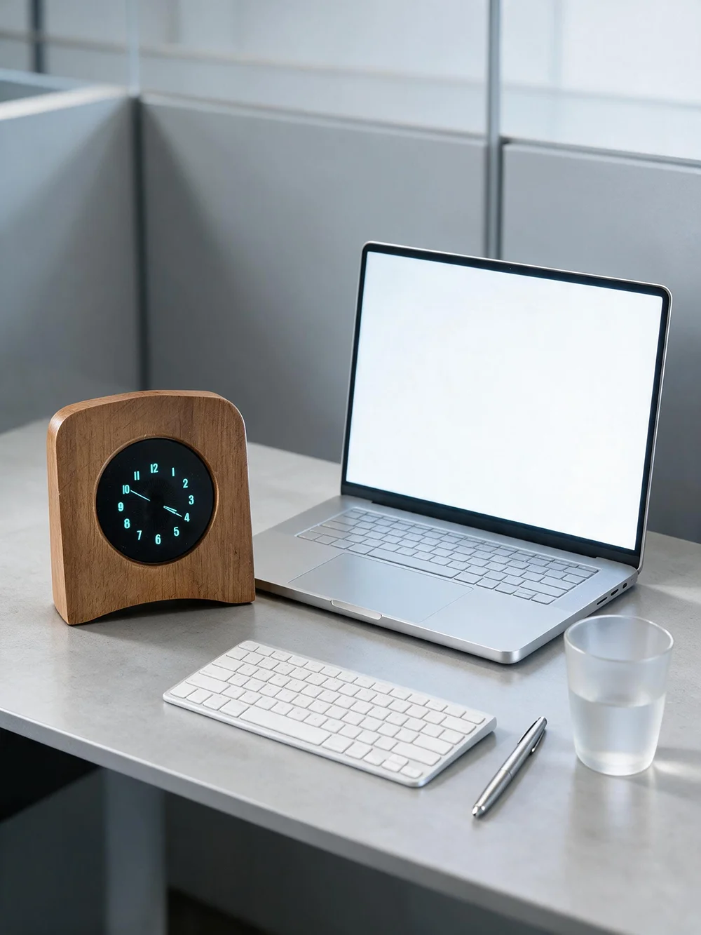Mini Kreativer Retro High-End Holzmaserung / Aluminiumlegierungsgehäuse Desktop WIFI-Uhr Zeiger-Typ 5V Vakuum-Fluoreszenz-Bildschirm – Detail 8