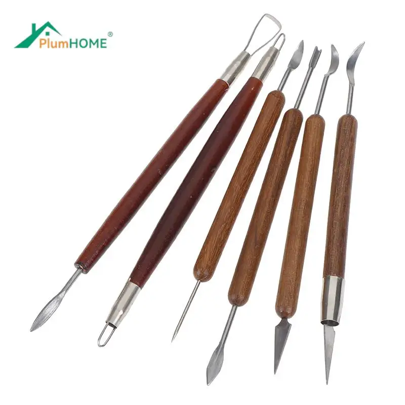 6 PCS/Set Pottery Ceramics Tools Polymer Clay Modeling Tools Wax Carving Sculpt Tool