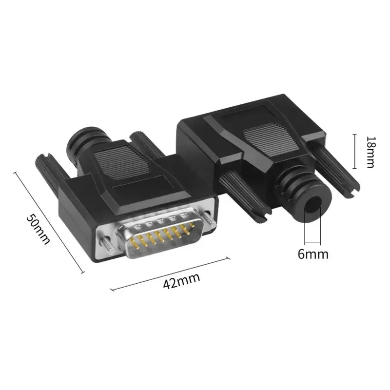 DB15 Male Female Connector Adapter 15pin DIY 2-Row Soldering RS232 Serial Port Header Plug Industrial 15 Pin Cable Connectors