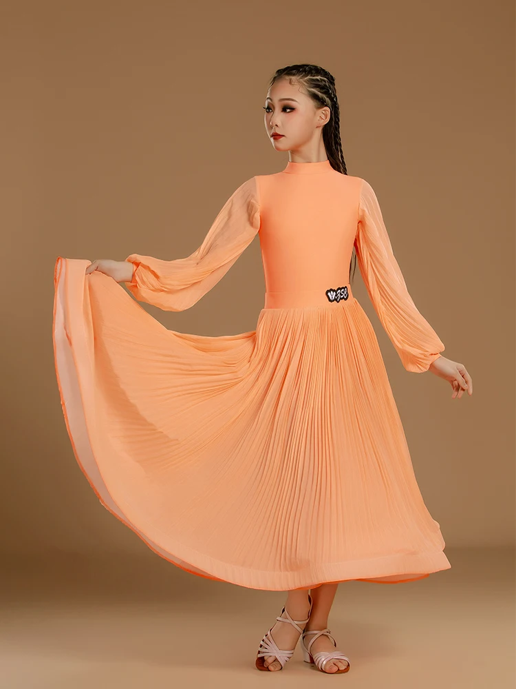 ชุดเต้นรำสมัยใหม่สำหรับเด็กผู้หญิง ชุดแข่งขัน ชุดฝึกซ้อมเต้นรำบอลรูมสำหรับเด็ก ชุดกระโปรงเต้นรำบอลรูม