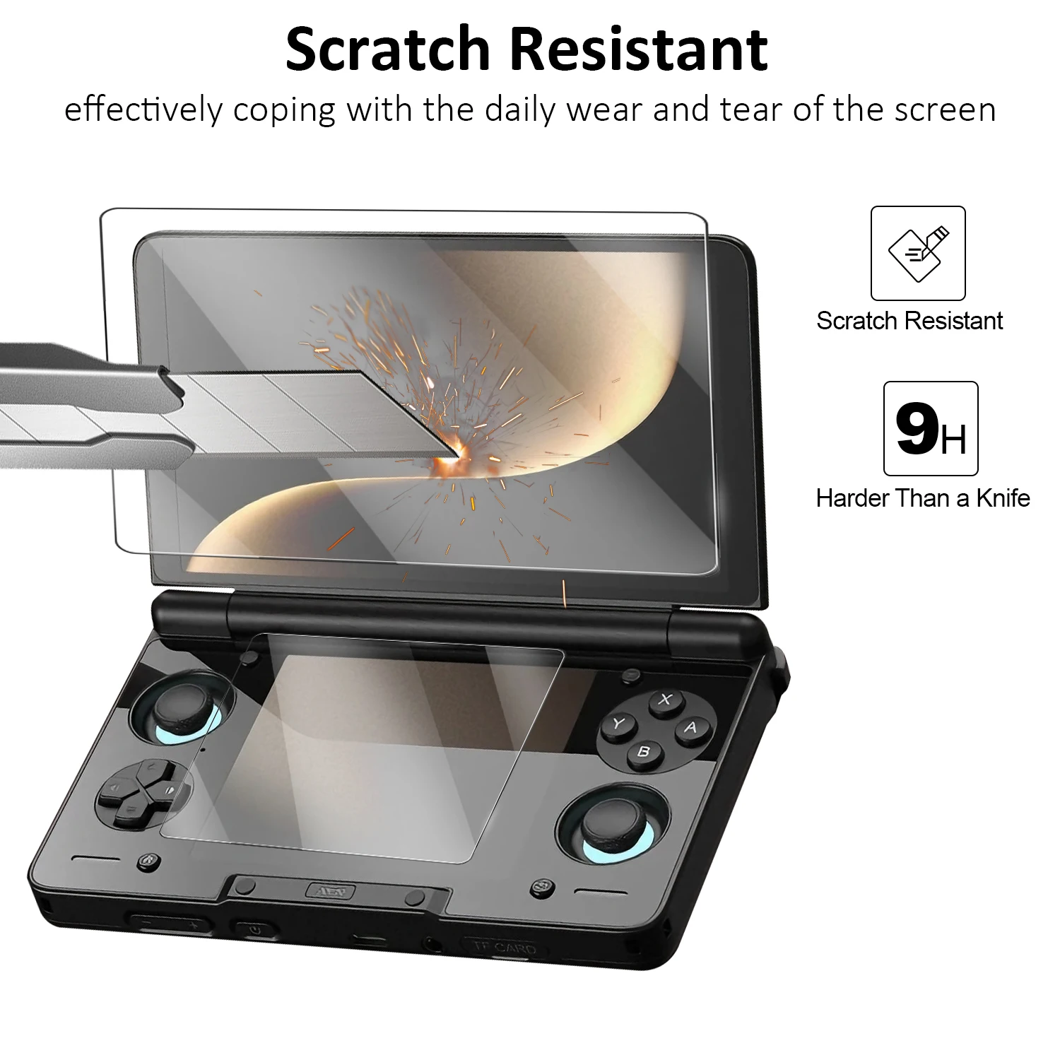 For AYN Thor Pro Dual Screen Android Handheld Gaming Console 9H Tempered Glass Screen Protector Film 2 Pcs Set